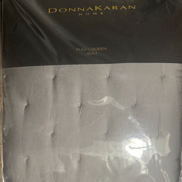 DONNA KARAN HOME THE ESSENTIAL SILK QUILT   |  FULL/QUEEN  |  CHARCOAL - Picture 2 of 3